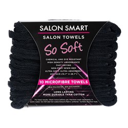 Salon Smart So Soft Microfibre Salon Towels - Black, 10pk