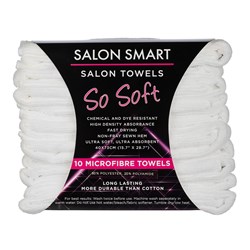 Salon Smart So Soft Microfibre Salon Towels - White, 10pk