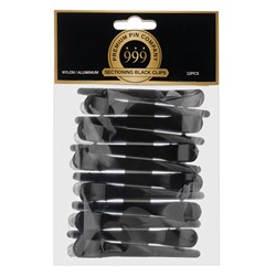 Premium Pin Company 999 Black Nylon Aluminium Sectioning Hair Clips 12pk