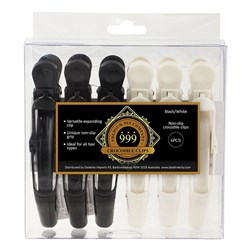 Premium Pin Company 999 Crocodile Clips - Black/White, 6pc