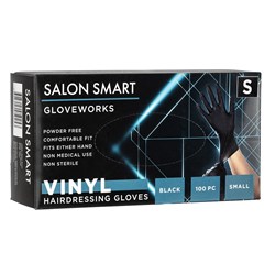 Salon Smart Vinyl Gloves Black Small 100pk