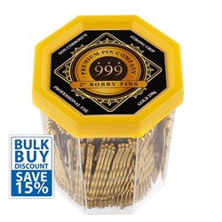 Premium Pin Company 999 Bulk Buy Bobby Pins 2" Gold 3pk