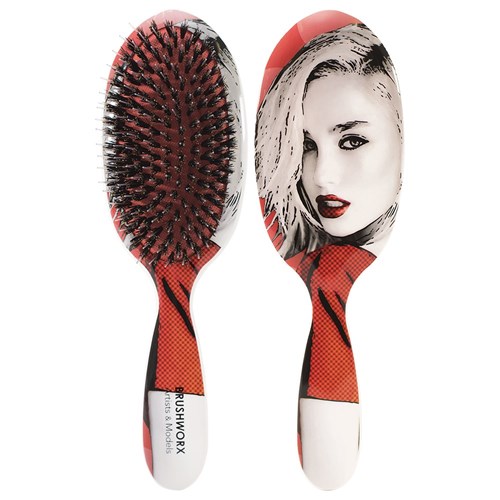 Brushworx Artists and Models Cushion Hair Brush Big Red