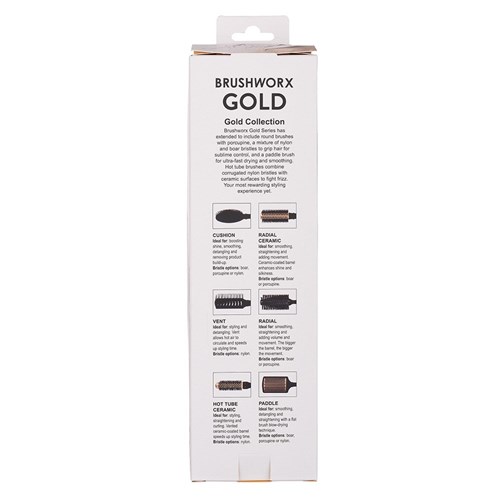 Brushworx Gold Ceramic Hot Tube Hair Brush, Extra Large