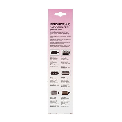 Brushworx Smooth n Curl Ceramic Porcupine Brush Medium