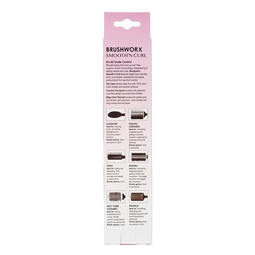 Brushworx Smooth n Curl Ceramic Porcupine Brush Small