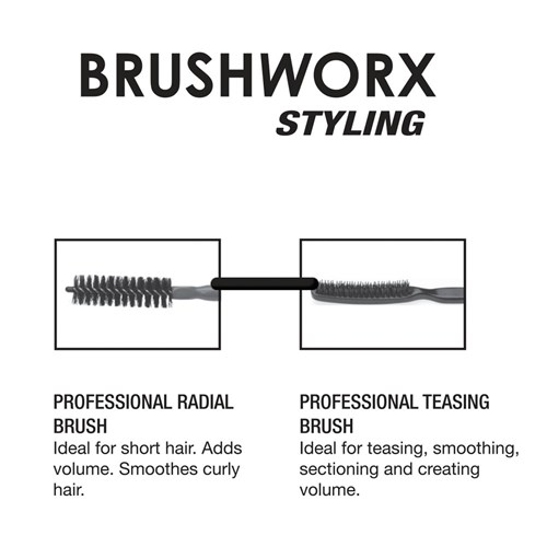 Brushworx Styler Porcupine 3 Row Teasing Hair Brush - Black