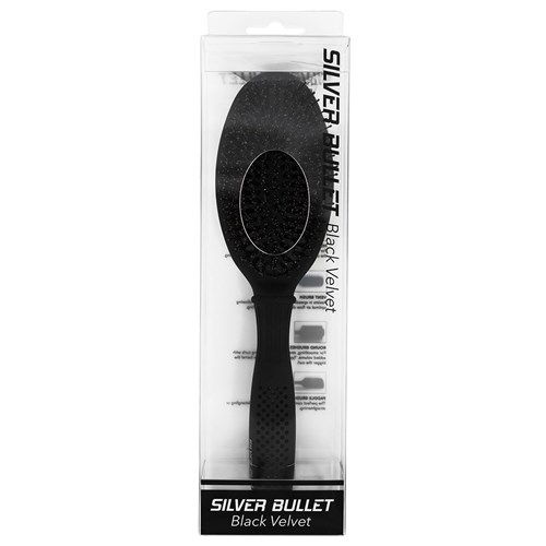 Silver Bullet Black Velvet Cushion Hair Brush