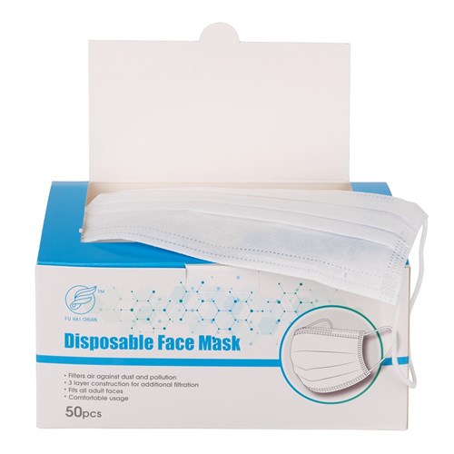 Disposable Face Mask White 50pc