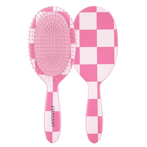 Framar Detangle Hair Brush Checked Out Pink