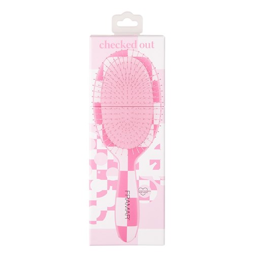 Framar Detangle Hair Brush Checked Out Pink