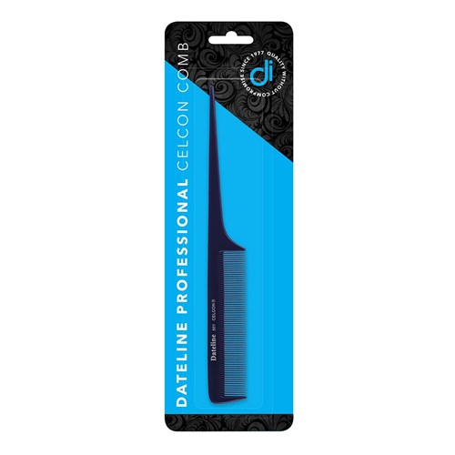 Dateline Professional Blue Celcon 501 Fine Plastic Tail Comb - 20cm