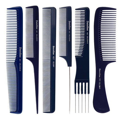 Dateline Professional Blue Celcon 501 Fine Plastic Tail Comb - 20cm