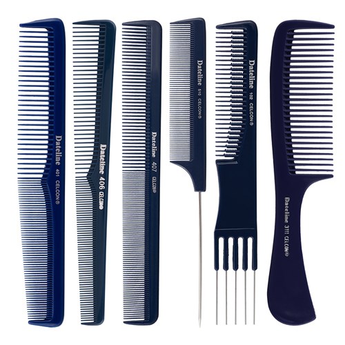 Dateline Professional Blue Celcon 510 Metal Tail Comb - 20cm