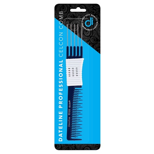 Dateline Professional Blue Celcon 105R Metal Teasing Comb - 20cm