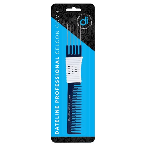 Dateline Professional Blue Celcon MKIIR Metal Teasing Comb - 19cm