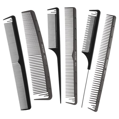 Silver Bullet Carbon Metal Tail Hair Comb