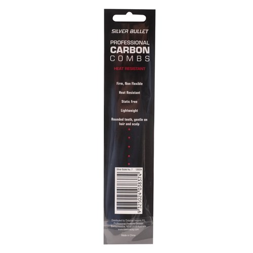 Silver Bullet Carbon Wide Teeth Cutting Hair Comb Package