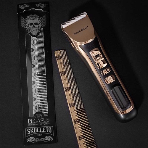 Pegasus Skulleto 303 Barber Tapered Comb Gold