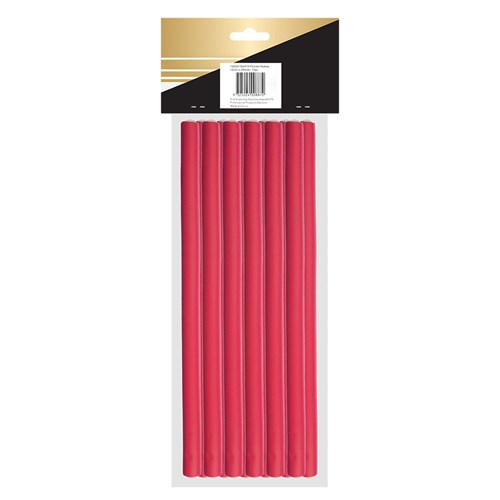 Hair FX Long Flexible Hair Rollers Red 12pk