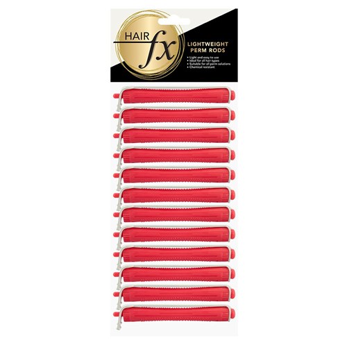 Hair FX Lightweight Perm Rods, 12pk - Hot Pink