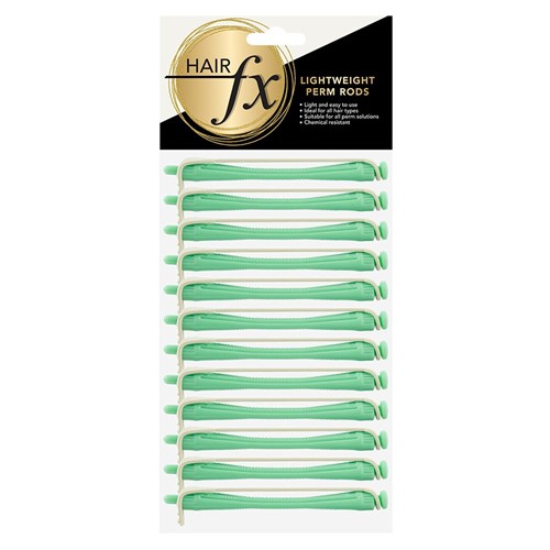 Hair FX Lightweight Perm Rods, 12pk - Green