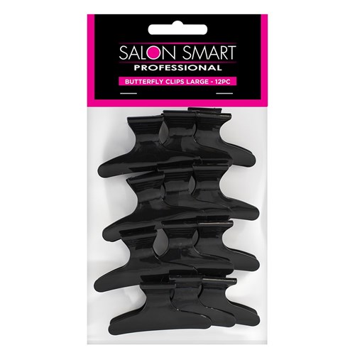 Dateline Black Butterfly Hair Clips, Large 12pk