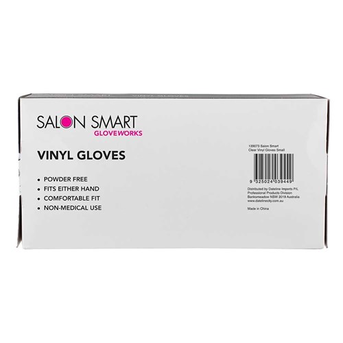 Salon Smart Vinyl Gloves Clear Small 100pk