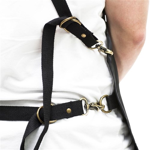 Salon Smart Vintage Protective Apron in Black Up Close 2