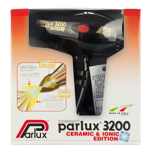 Parlux 3200 Ionic Ceramic Compact Hair Dryer Black