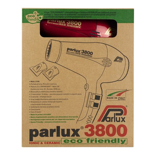 Parlux 3800 Ionic Ceramic Hair Dryer Red