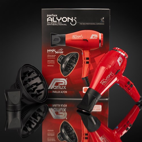 Parlux Alyon Air Ionizer Tech Hair Dryer And Diffuser Red