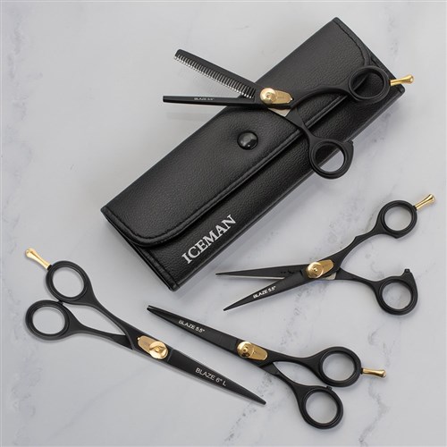 Iceman Blaze 6'' Black Hairdressing Scissors Left Handed