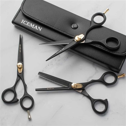 Iceman Blaze 6.5” Black Offset Hairdressing Scissors