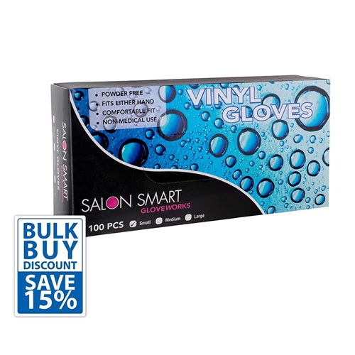 Salon Smart Bulk Buy Vinyl Gloves Clear Small 300pk