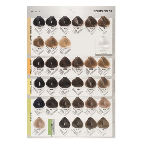 Echos Color Hair Colour Chart Large