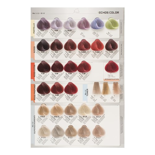 Echos Color Hair Colour Chart Large