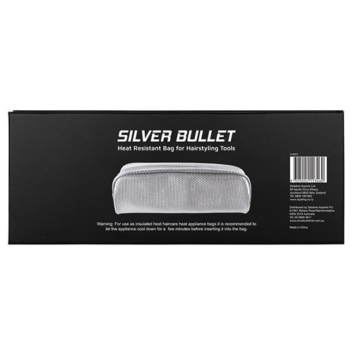 Silver Bullet Heat Resistant Bag for Hairstyling Tools Silver