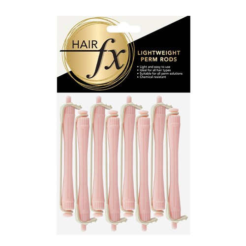 Hair FX Lightweight Perm Rods, 9pk - Pink