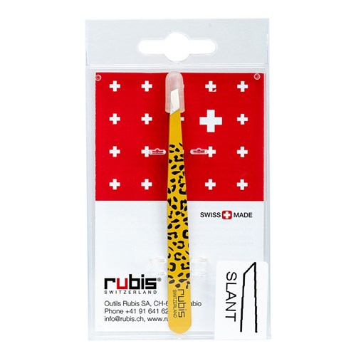 Rubis Slant Tweezer Yellow Leopard