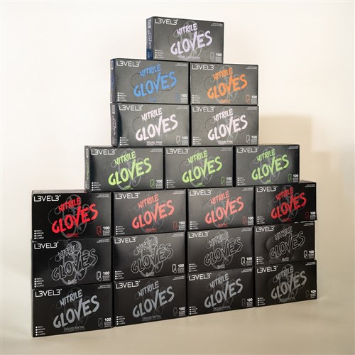 LVL3 NITRILE GLOVES RED-ISH SM 11300 100PC LEVEL3 L3VEL3
