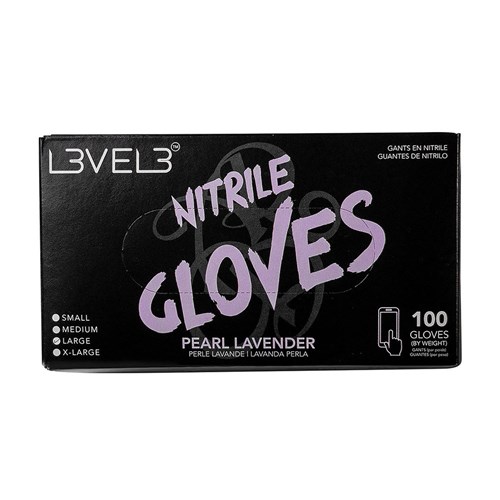 LVL3 NITRILE GLOVES PEARL LGE 11902 PEARL LAVENDER 100PC LEVEL3 L3VEL3