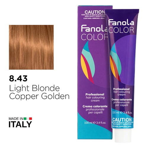 FANOLA 8.43 LT BLONDE COPP GLD 1056287 LIGHT BLONDE COPPER GOLD COLOUR 100ml