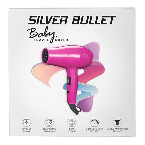 Silver Bullet Baby Travel Hair Dryer Pink