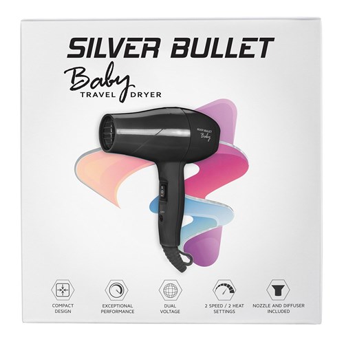 Silver Bullet Baby Travel Hair Dryer Black