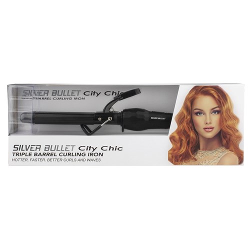 Silver Bullet City Chic Triple Barrel Curling Iron Box