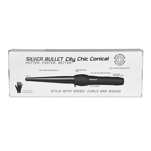 Silver Bullet City Chic Regular Conical Curling Iron Reverse Box