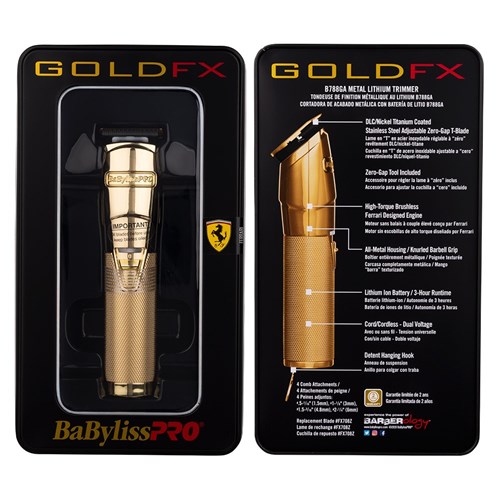 BaBylissPRO GoldFX Lithium Hair Trimmer Tin Box