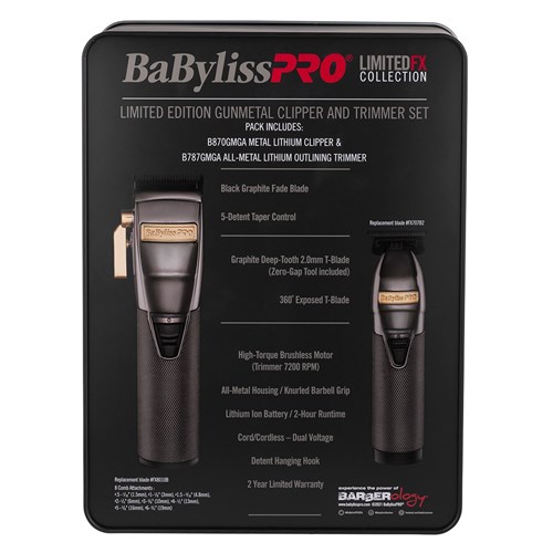 BaBylissPRO LimitedFX Gunmetal Clipper Trimmer Duo