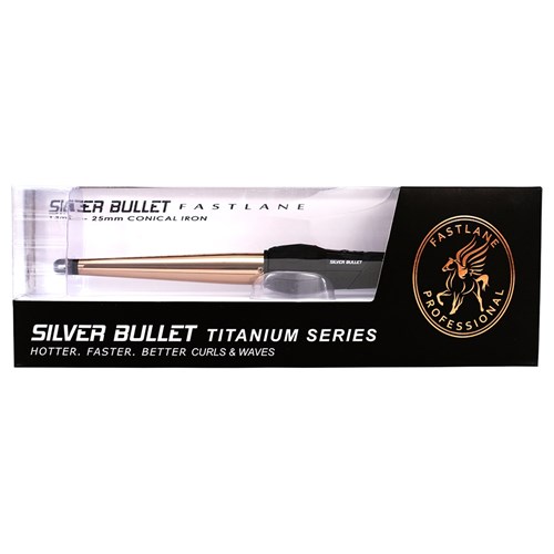 Silver Bullet Fastlane Titanium Rose Gold Regular Conical Curling Iron